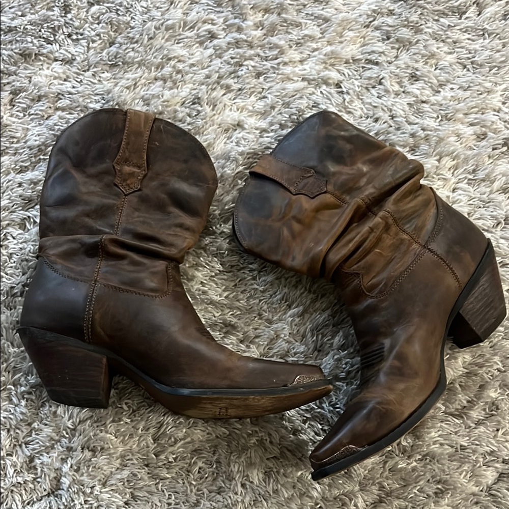 Brown Leather Western Boots
